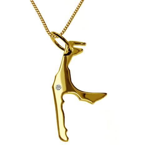 Gouden Landkaart Sylt ketting hanger