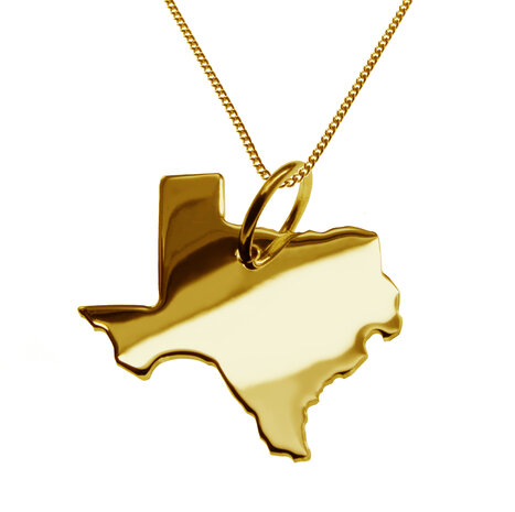 Gouden Landkaart Texas ketting hanger