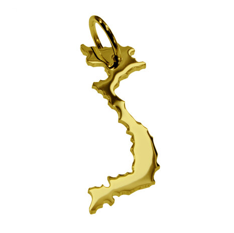 Gouden Landkaart Vietnam ketting hanger