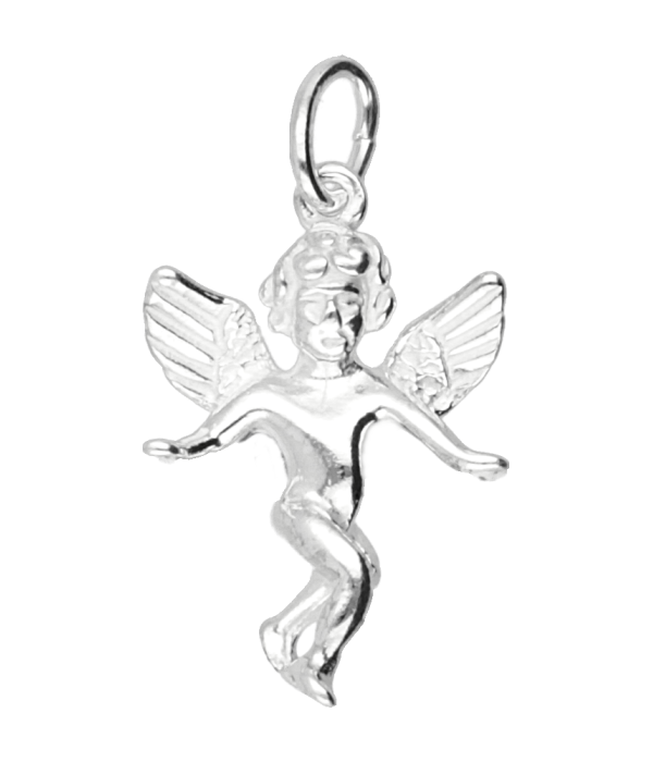 Om toestemming te geven jeugd Geschiktheid Zilveren Engel hanger en bedel, fraai afgewerkt - mooye-sieraden