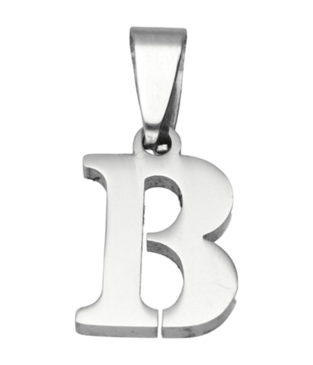 RVS Letter B Ketting Hanger - Edelstaal Op Voorraad - Mooye-sieraden