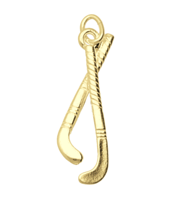 Gouden Hockeysticks ketting hanger