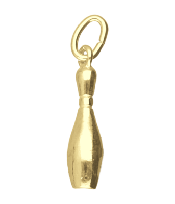 Gouden Bowlingpin 2 ketting hanger