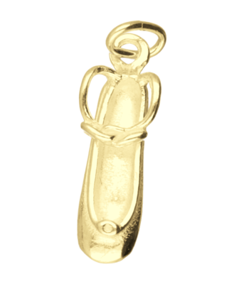 Gouden Balletschoen enkelstrik ketting hanger