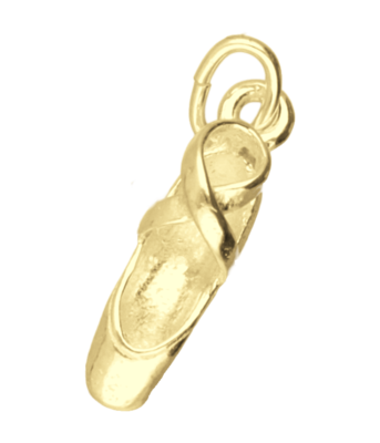 Gouden Balletschoen klein ketting hanger