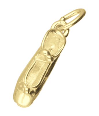 Gouden Balletschoen middel ketting hanger