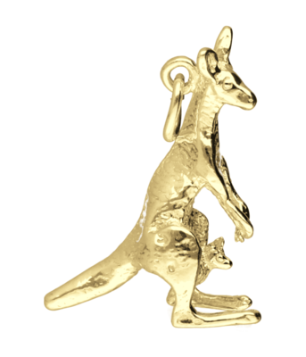 Gouden Kangoeroe ketting hanger