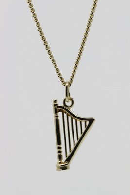 Gouden Harp ketting hanger