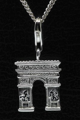 Zilveren Arc de Triomphe Parijs hanger en/of bedel