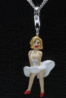 Zilveren Marilyn Monroe hanger en/of bedel