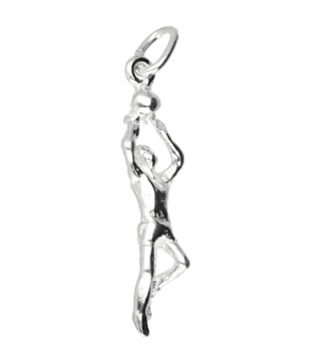 Zilveren Korfballer ketting hanger