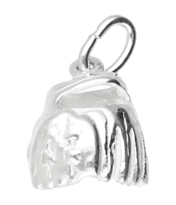 Zilveren Honkbalhandschoen ketting hanger - middel
