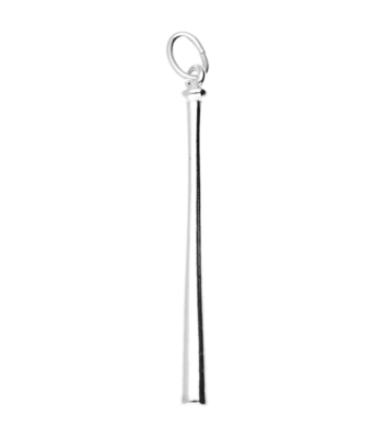 Zilveren Honkbalknuppel ketting hanger - lang