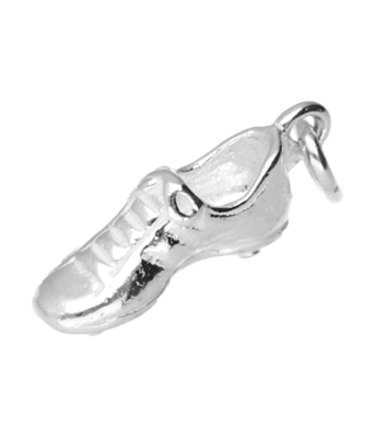 Zilveren Voetbalschoen ketting hanger - noppen