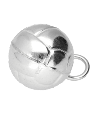 Zilveren Voetbal 8 mm. ketting hanger