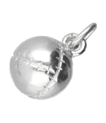 Zilveren Kaatsbal klein massief ketting hanger