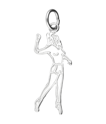 Zilveren Kaatser vrouw vlak ketting hanger