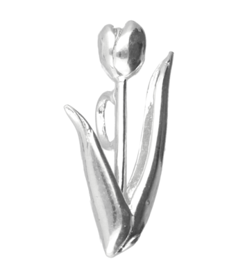Zilveren Tulp middel 2 ketting hanger