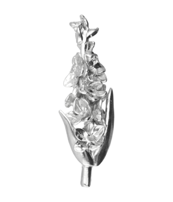 Zilveren Orchidee ketting hanger