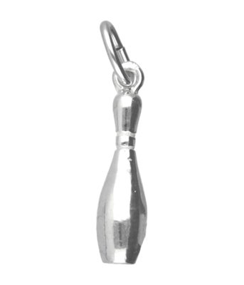 Zilveren Bowlingpin ketting hanger - middel