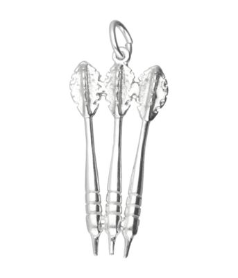 Zilveren Dartpijlenset ketting hanger