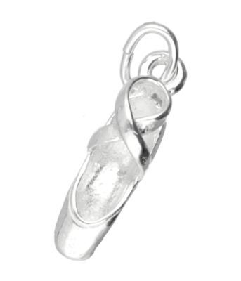 Zilveren Balletschoen ketting hanger - klein