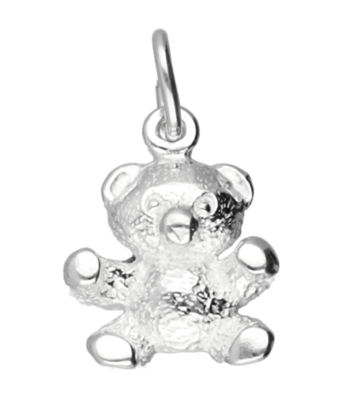 Zilveren Teddybeer ketting hanger