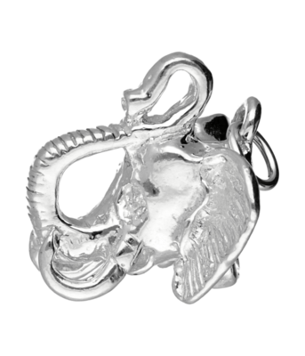 Zilveren Olifantenkop ketting hanger