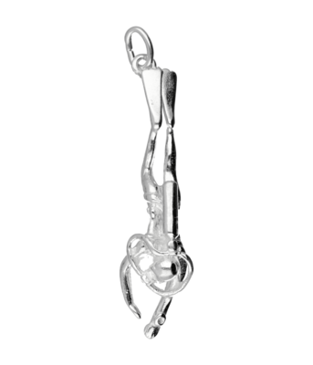 Zilveren Duiker ketting hanger - detail
