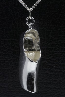 Zilveren Klomp ketting hanger - XL