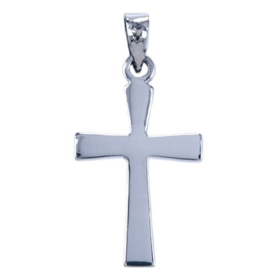 Zilveren Kruis ketting hanger - glad