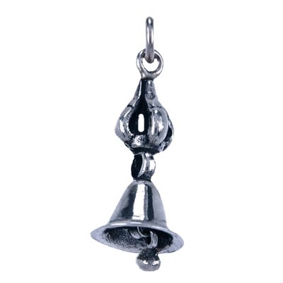 Zilveren Ghanta bel ketting hanger