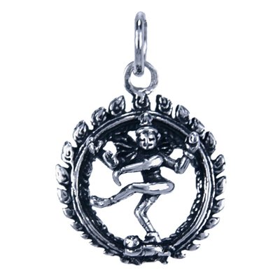 Zilveren Shiva ketting hanger - dansend