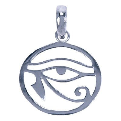 Zilveren Oog van Horus ketting hanger - rond