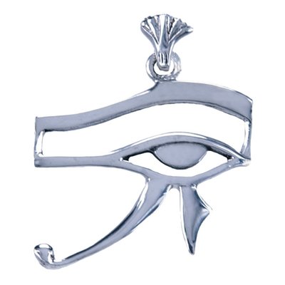 Zilveren Oog van Horus ketting hanger - glad