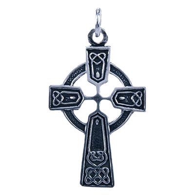 Zilveren Keltisch Kruis ketting hanger - middel