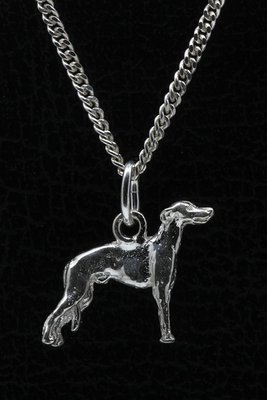 Zilveren Greyhound ketting hanger - klein