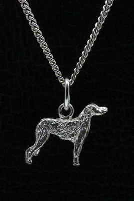 Zilveren Irish Wolfhound ketting hanger - klein
