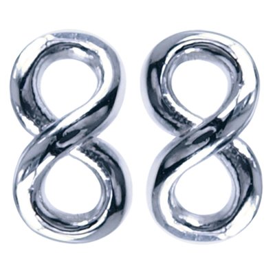 Zilveren Lemniscaat Infinity symbool oorknop oorsteker