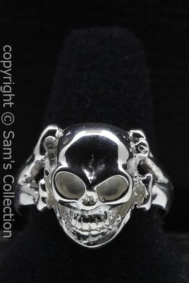 Zilveren Skull and bones ring