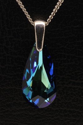 Swarovski kristal Drop bermuda blue ketting hanger - klein