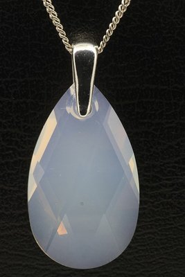 Swarovski kristal Drop white opal ketting hanger - groot