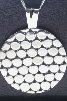 Zilveren Rond design XL ketting hanger