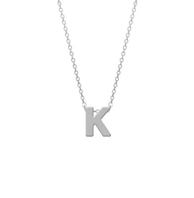 RVS Letter K hanger + ketting  45-50 cm in edelstaal