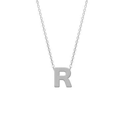 RVS Letter R hanger + ketting  45-50 cm in edelstaal