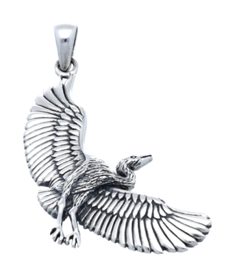 Zilveren Kraanvogel kettinghanger