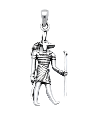 Zilveren Egyptische God Anubis kettinghanger