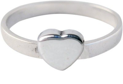 Zilveren Kinder ring maat 13 t/m 15 mm. met Hart grote liefde