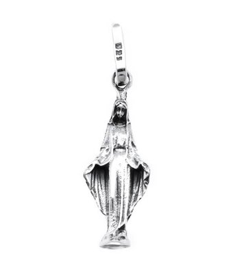 Zilveren Heilige maagd Maria kettinghanger