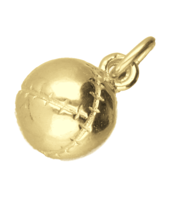 Gouden Kaatsbal klein massief kettinghanger